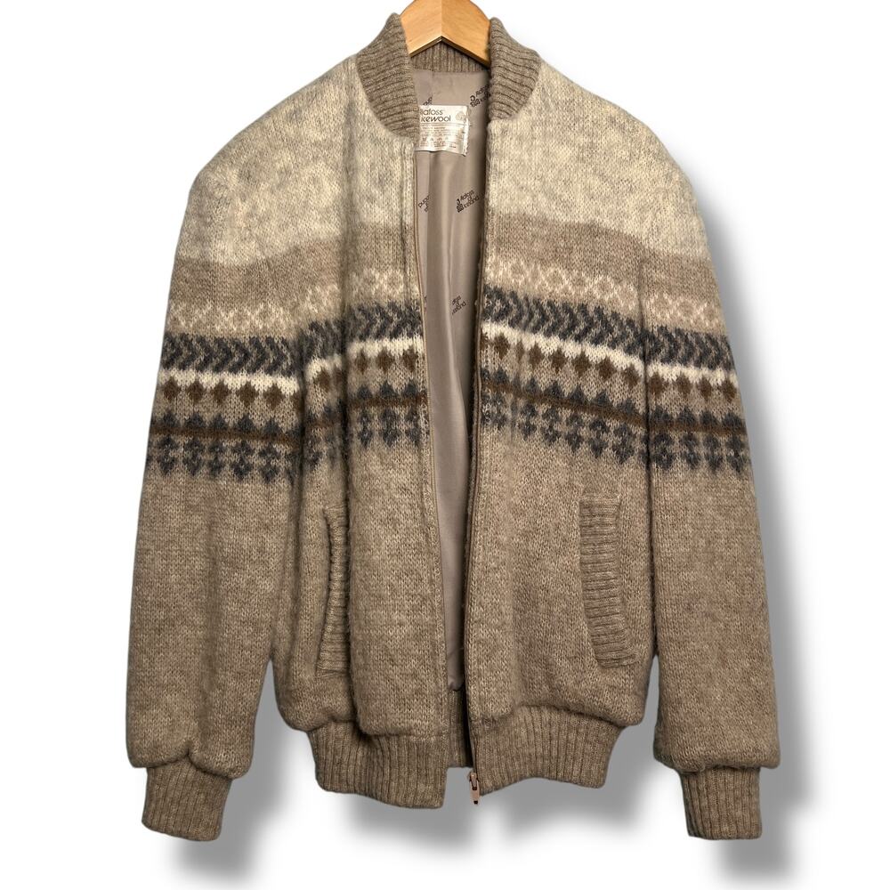 Vintage Alafoss Icewool Bomber Jacket Size Large … - image 2